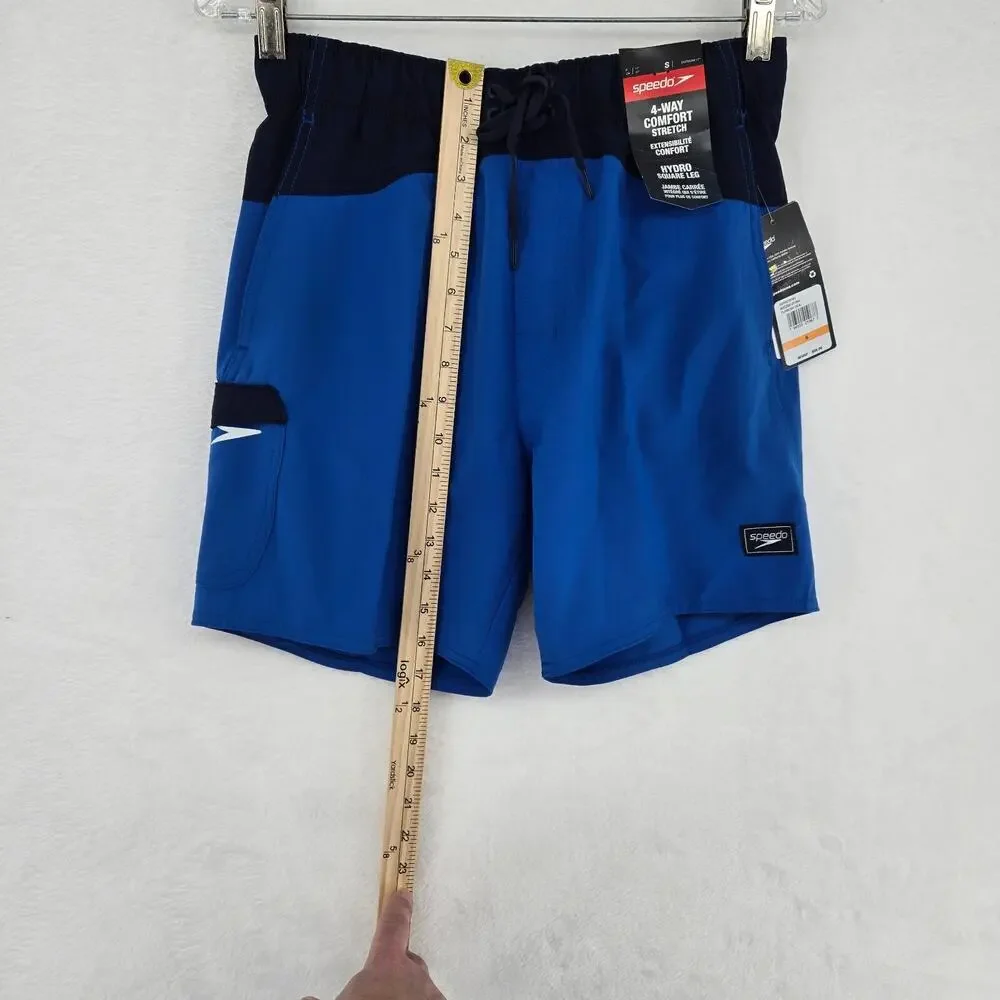 Speedo Mens Swim Trunks Blue Size Small Marina Flex‎ Volley 17